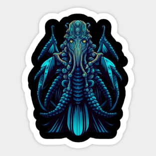 Blue Pirate Octopus Sticker